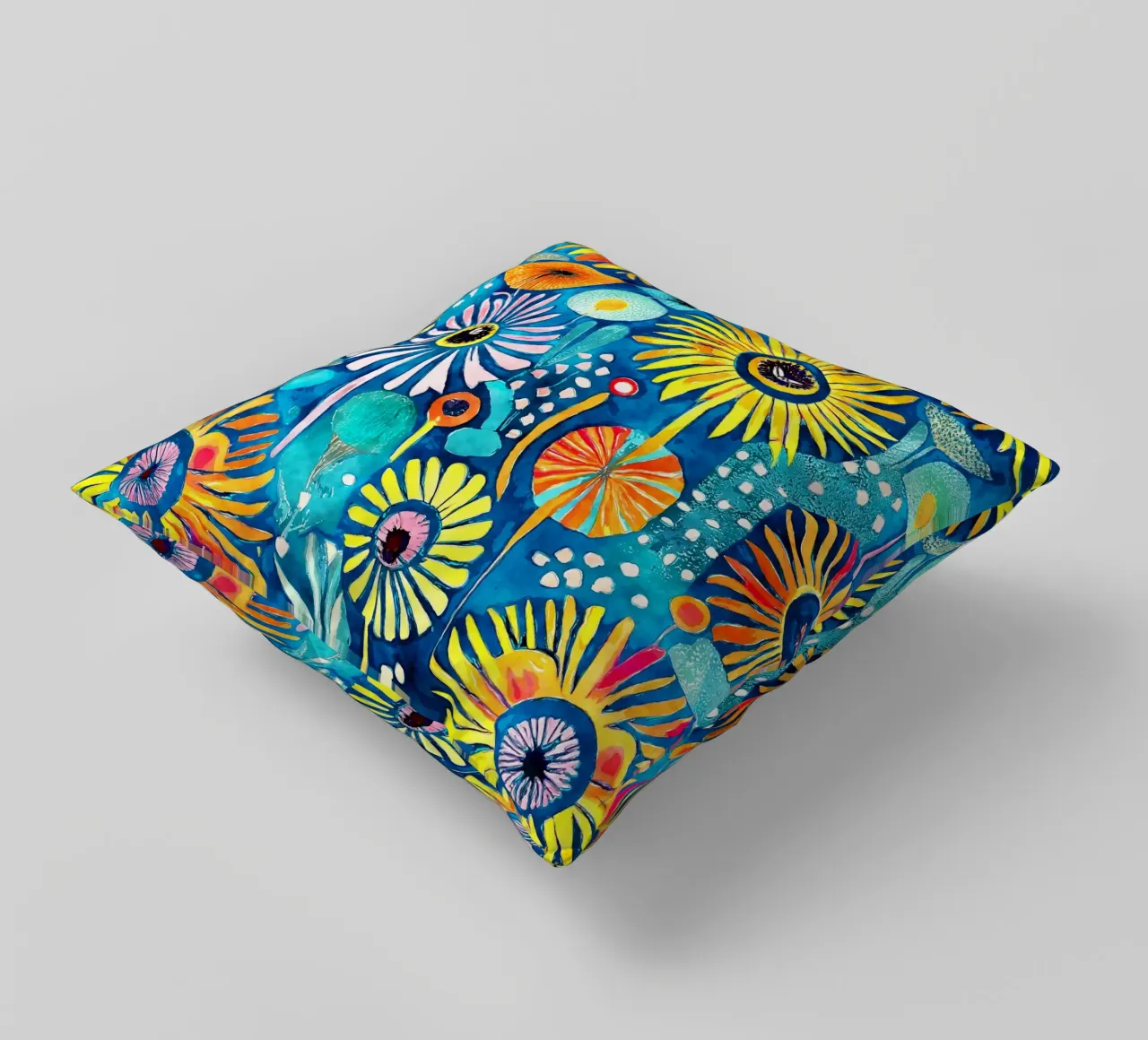 Funky Dandelions decorative cushion by Botanical Pattern House