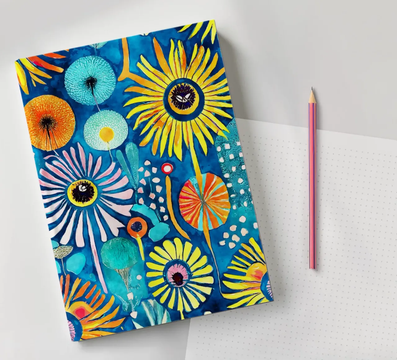 Funky Dandelions notebook by Botanical Pattern House