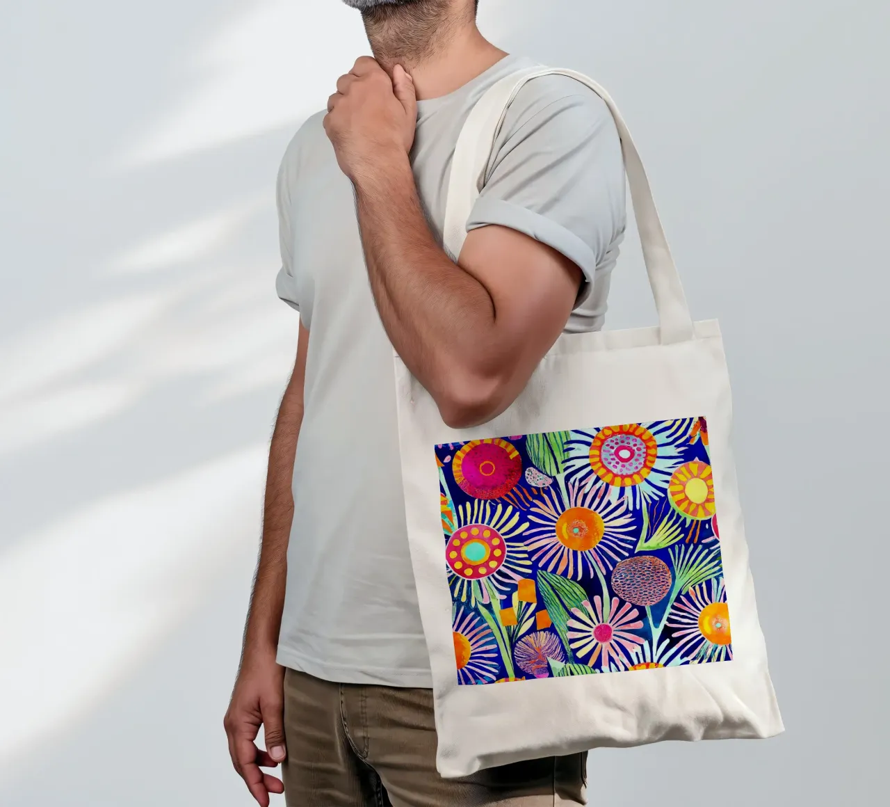 Funky Dandelions tote bag by Botanical Pattern House
