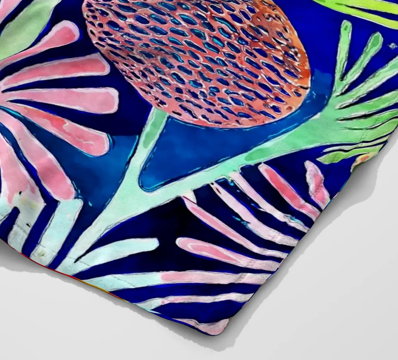 Funky Dandelions fleece blanket by Botanical Pattern House