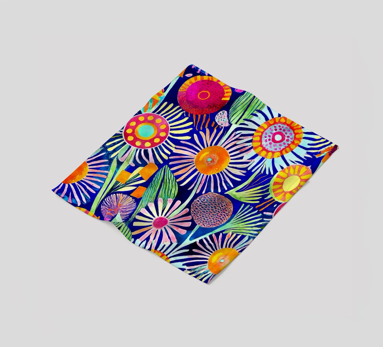 Funky Dandelions fleece blanket by Botanical Pattern House