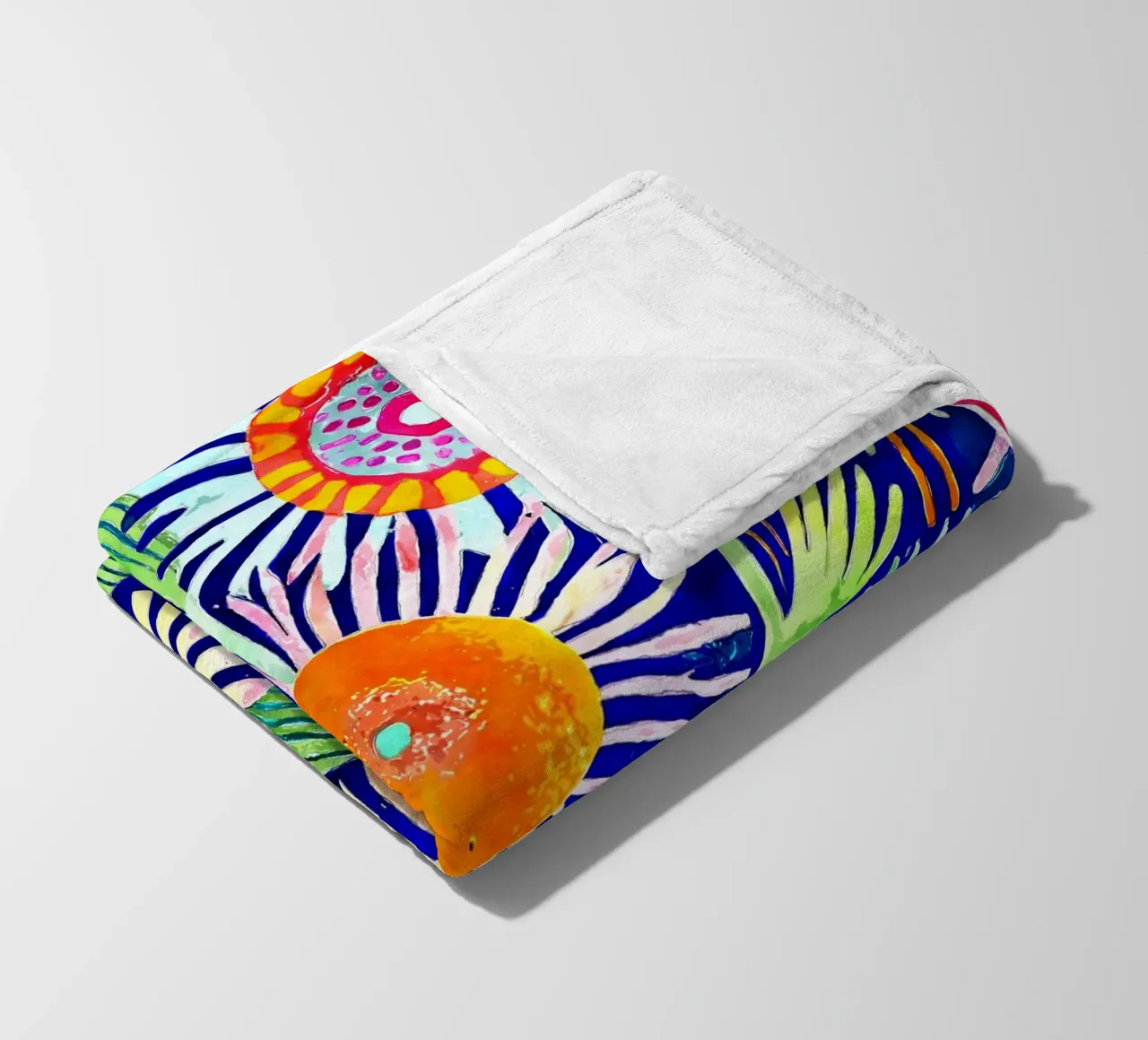 Funky Dandelions fleece blanket by Botanical Pattern House
