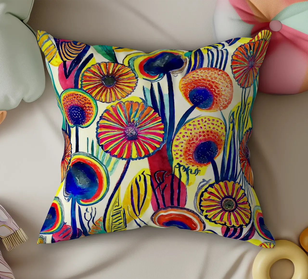 Denti di leone divertenti cuscino da Botanical Pattern House