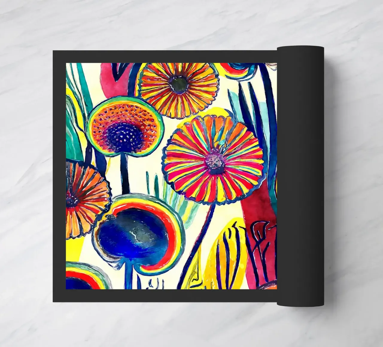 Funky Dandelions doormat by Botanical Pattern House