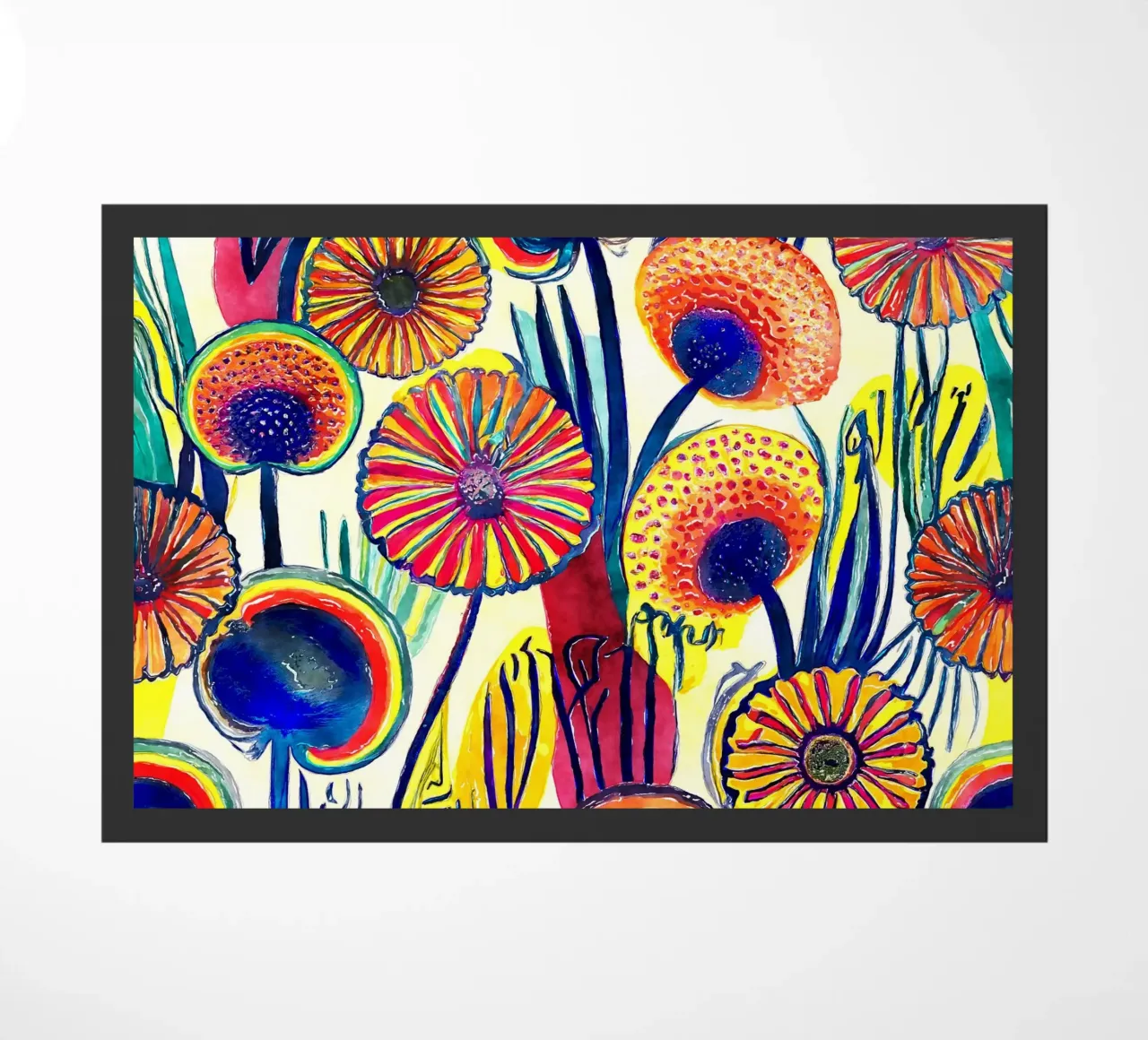 Funky Dandelions doormat by Botanical Pattern House