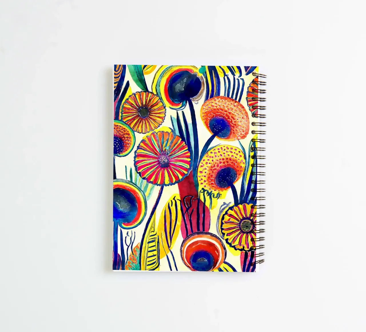 Funky Dandelions spiral notebook by Botanical Pattern House