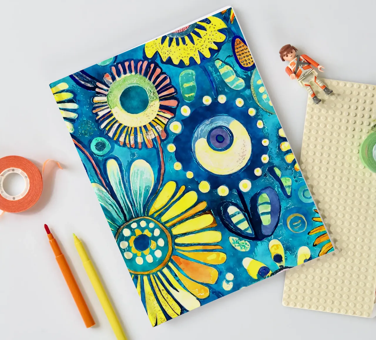 Funky Dandelions notebook by Botanical Pattern House
