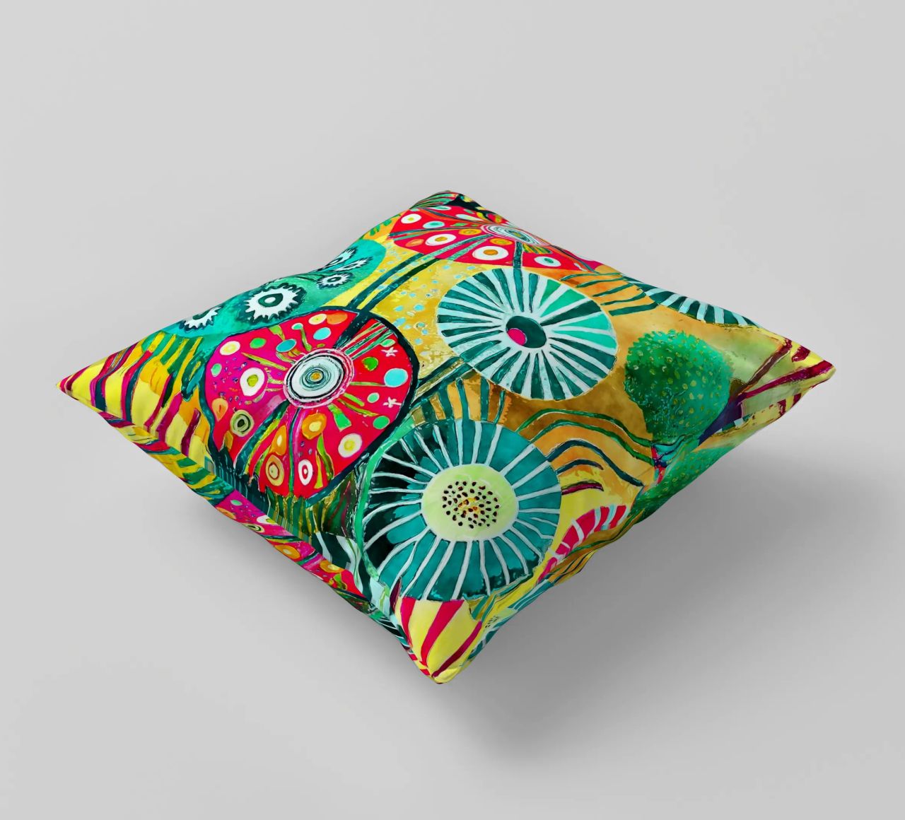 Funky Dandelions decorative cushion by Botanical Pattern House