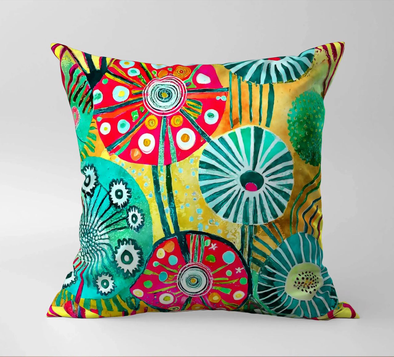 Funky Dandelions decorative cushion by Botanical Pattern House