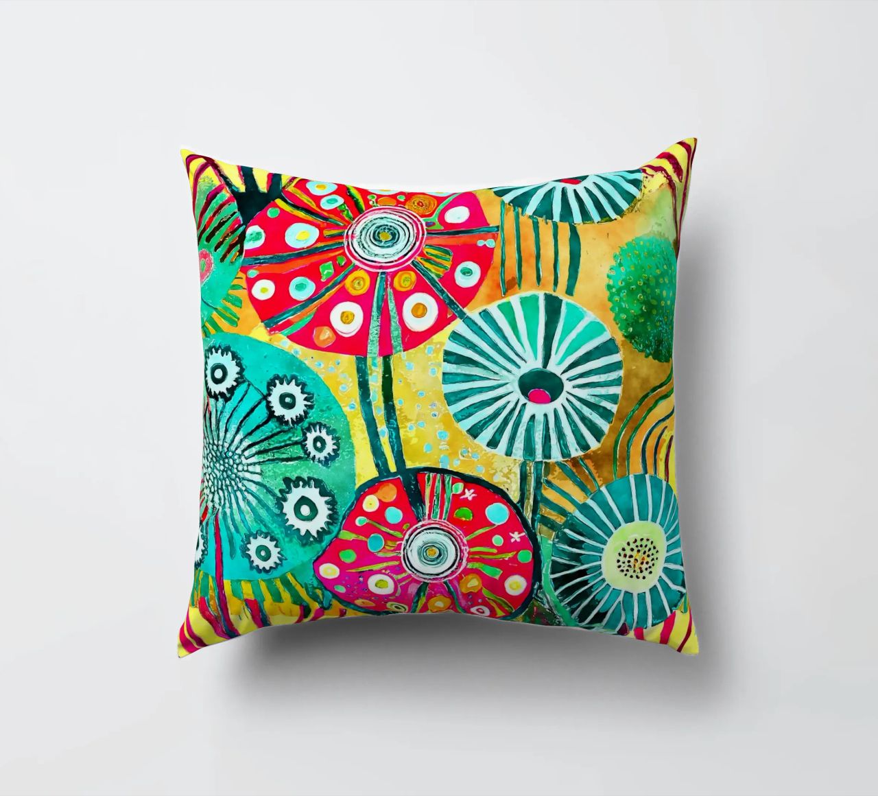 Funky Dandelions decorative cushion by Botanical Pattern House