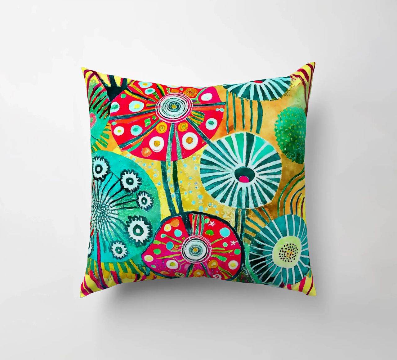 Funky Dandelions decorative cushion by Botanical Pattern House