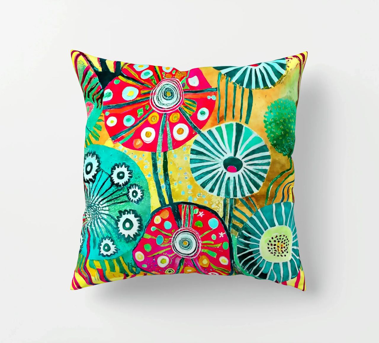 Funky Dandelions decorative cushion by Botanical Pattern House