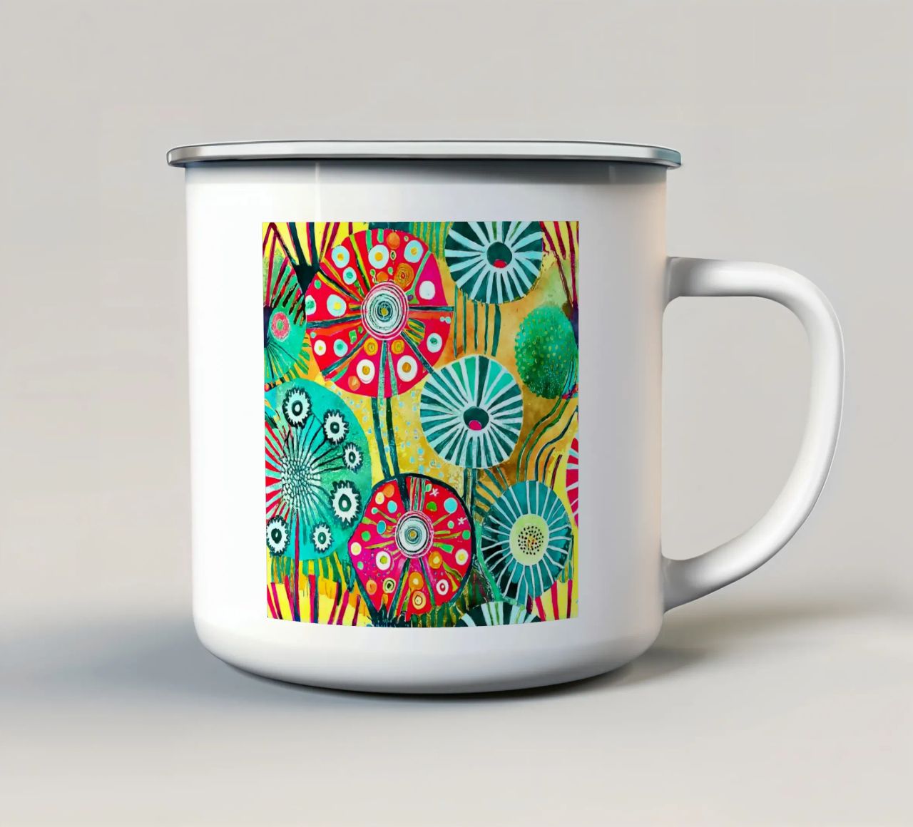 Denti di leone divertenti tazza in smalto da Botanical Pattern House
