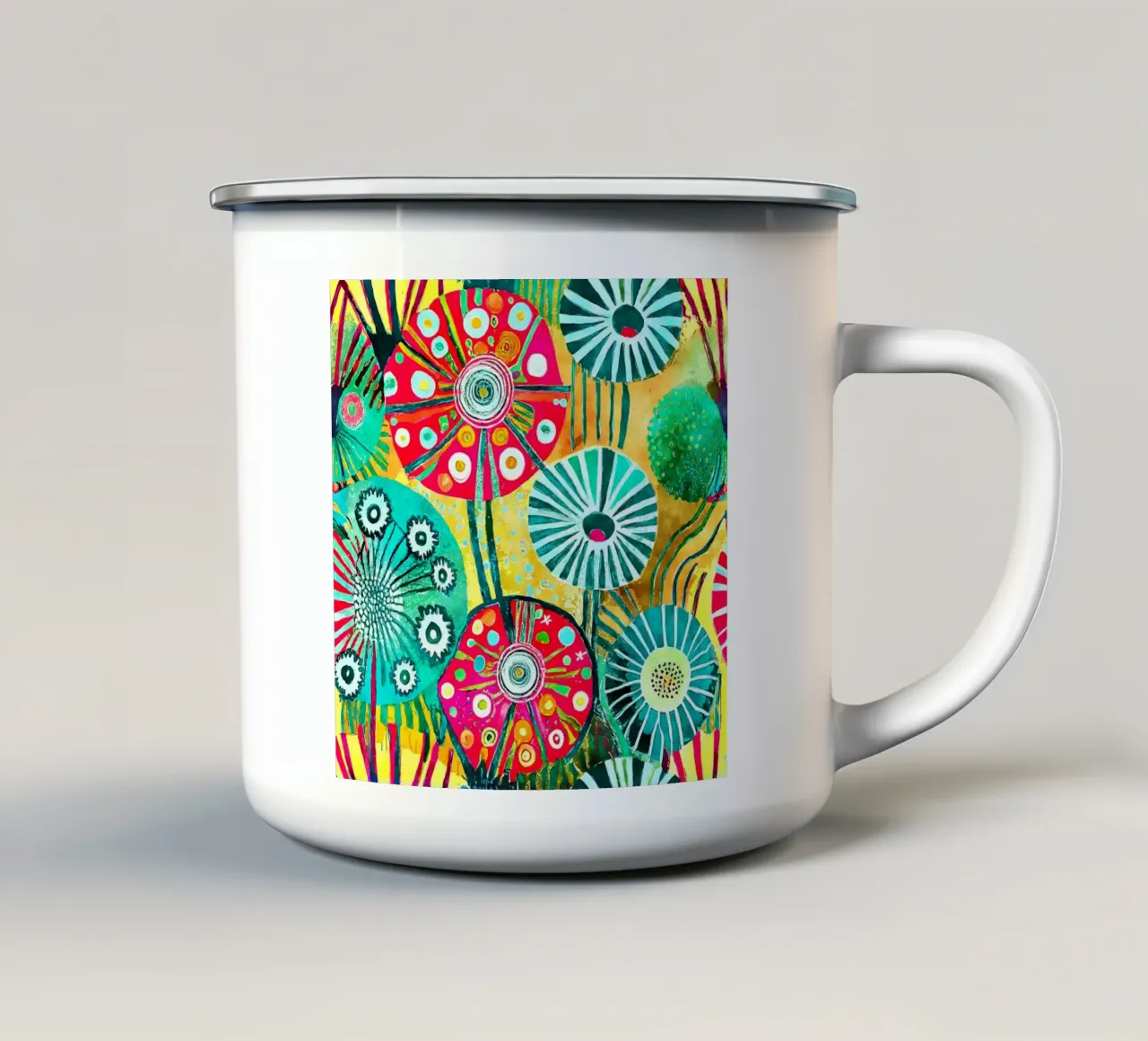 Denti di leone divertenti tazza in smalto da Botanical Pattern House