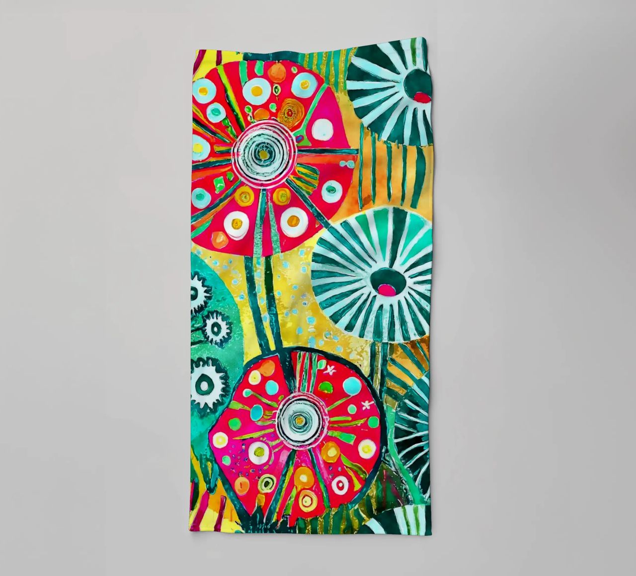 Funky Dandelions towel by Botanical Pattern House