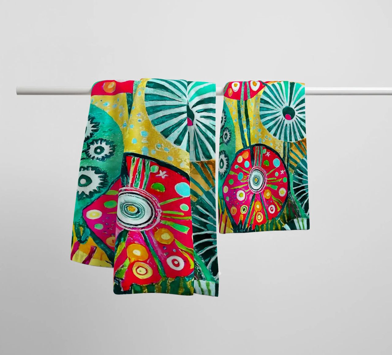 Funky Dandelions towel by Botanical Pattern House