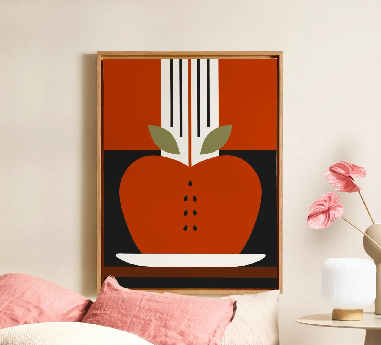 Manzana moderna lienzo con Marco flotante de LOOK DIFFERENT