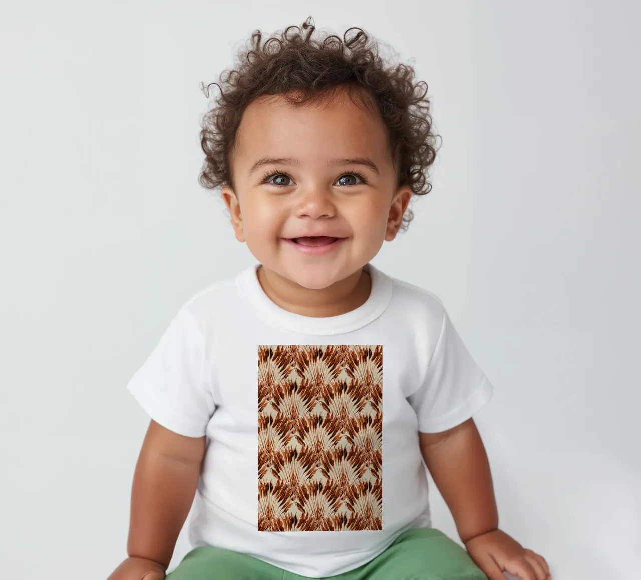 Madagascar Travellers Palm Terracotta Rood maglietta neonato da Femke Zwaan