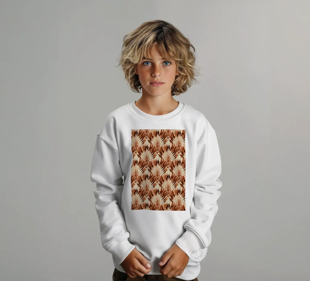 Madagascar Travellers Palm Terracotta Rood felpa bambino da Femke Zwaan