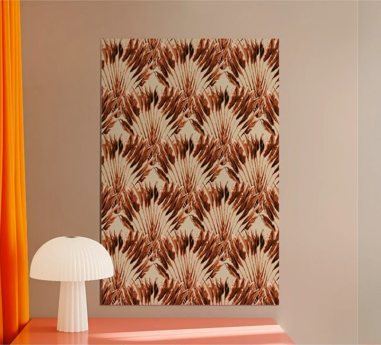 Madagascar Travellers Palm Terracotta Rood carta hahnemühle da Femke Zwaan