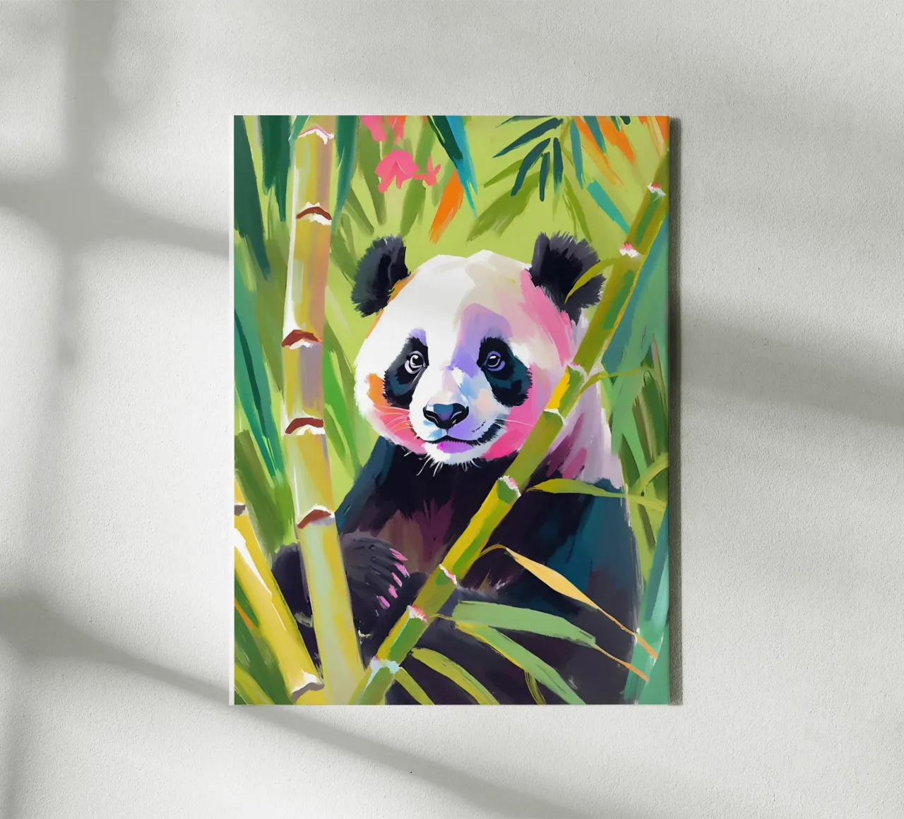 🌿🐼 Panda | La felicidad del bosque de bambú lienzo con Marco flotante de Trinkets NL Design Studio