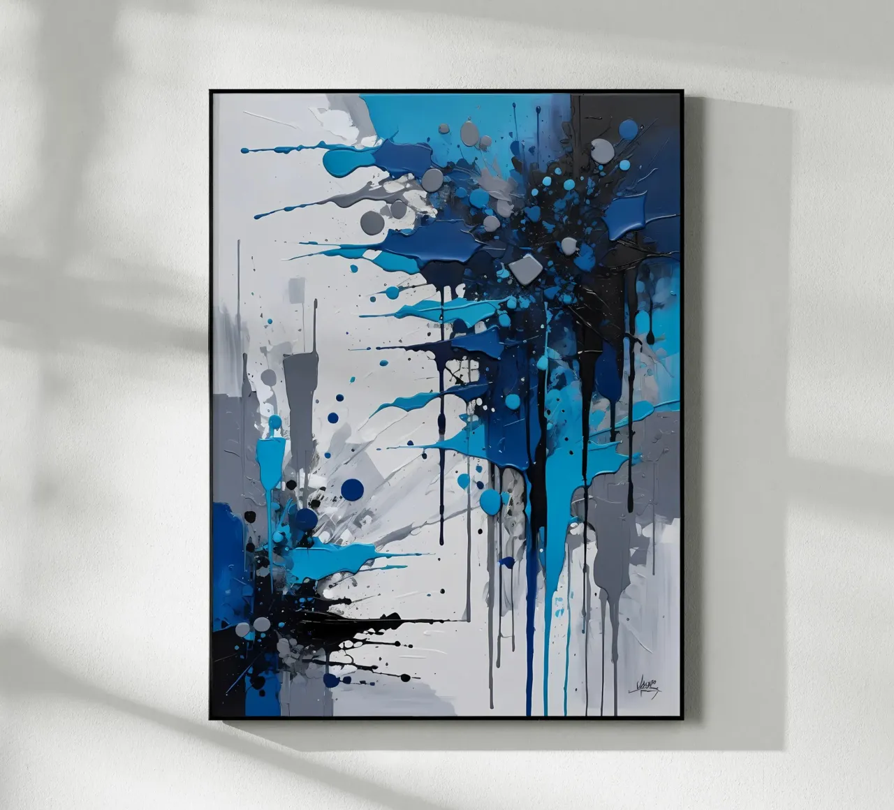 Abstrakt Weiß Grau und Schwarz plexiglass da kosinsart.gallery