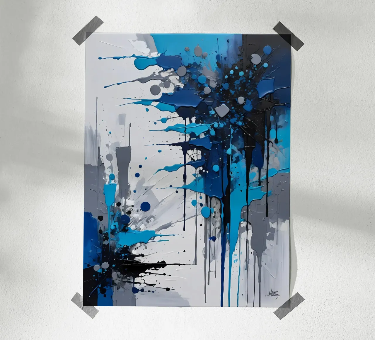 Abstrakt Weiß Grau und Schwarz carta hahnemühle da kosinsart.gallery