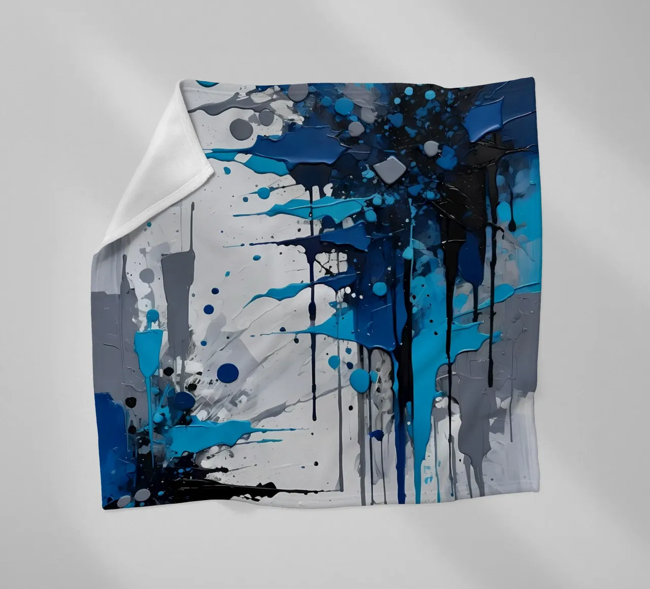 Abstrakt Weiß Grau und Schwarz fleece blanket by kosinsart.gallery