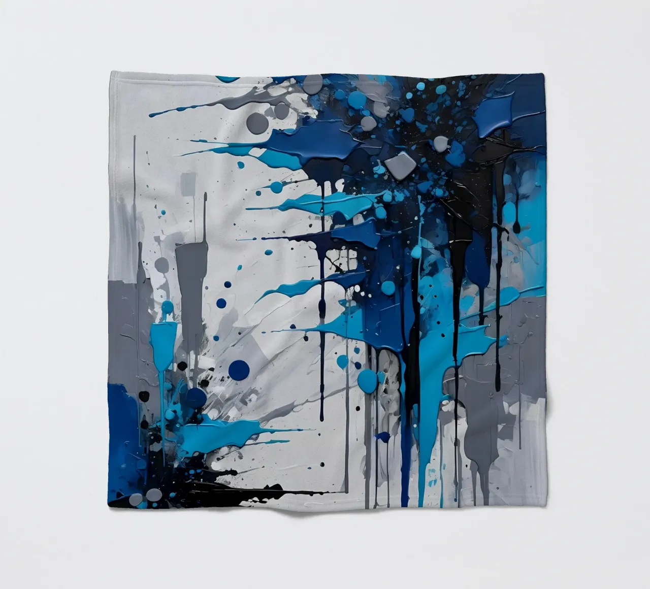 Abstrakt Weiß Grau und Schwarz fleece blanket by kosinsart.gallery