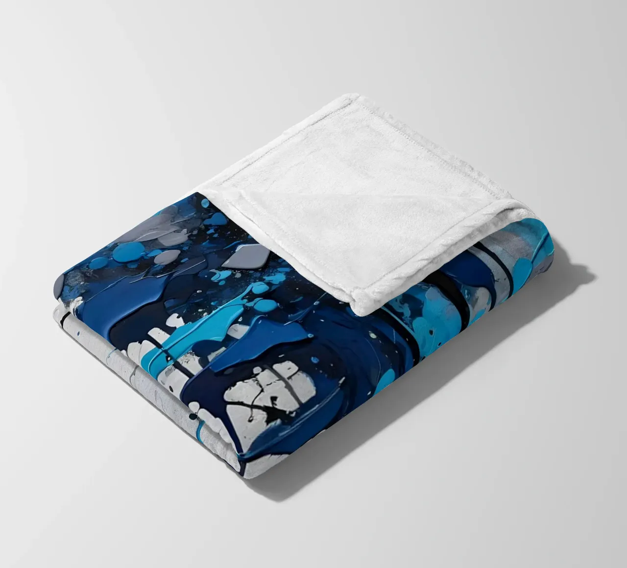 Abstrakt Weiß Grau und Schwarz fleece blanket by kosinsart.gallery
