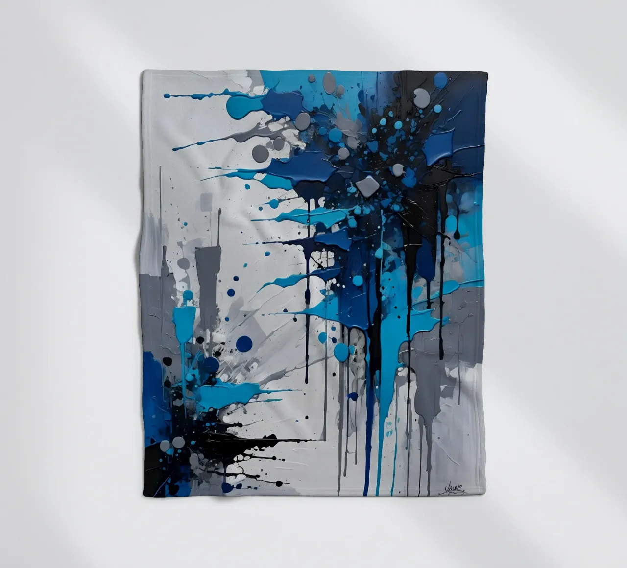 Abstrakt Weiß Grau und Schwarz fleece blanket by kosinsart.gallery