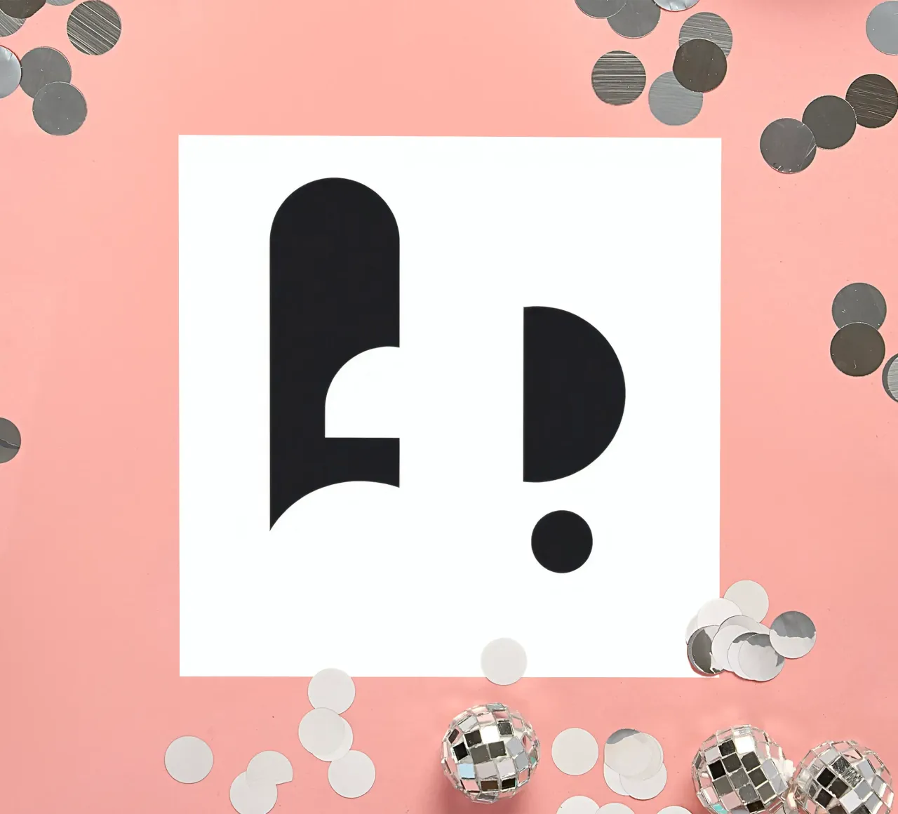 Abstract design featuring black shapes on a white background sticker by DesignDoodle