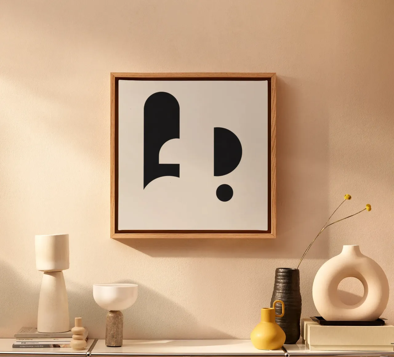 Abstract design featuring black shapes on a white background canvas by DesignDoodle
