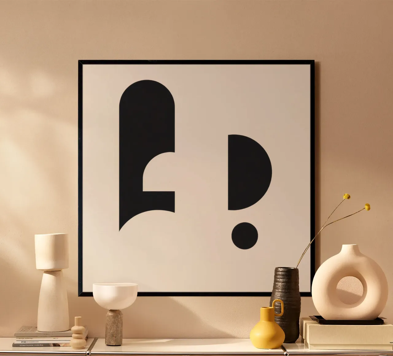 Abstract design featuring black shapes on a white background hahnemühle by DesignDoodle