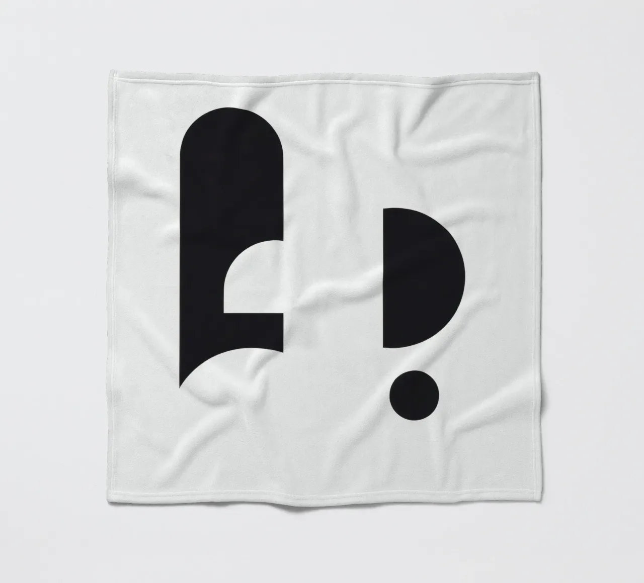 Abstract design featuring black shapes on a white background fleece blanket by DesignDoodle