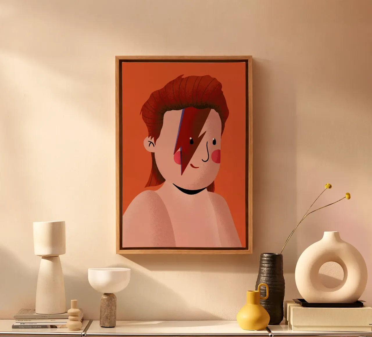 David Bowie Portrait tela con Cornice a cassetta da Rafa Gomes