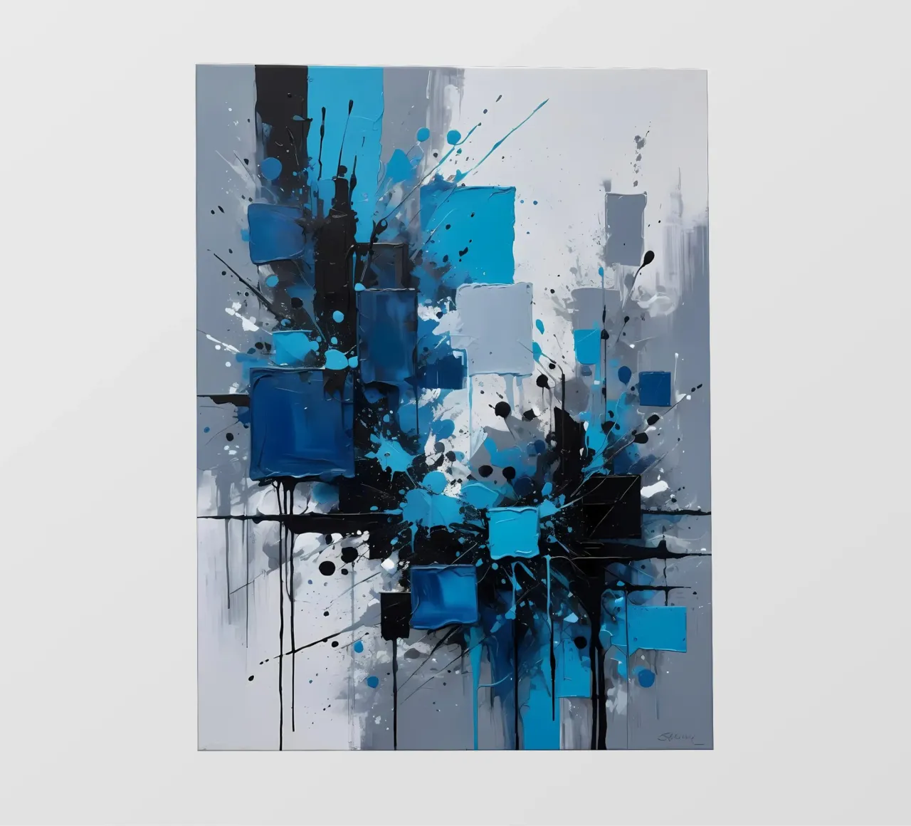 Abstrakt Blau Weiß Grau telo in pvc da kosinsart.gallery