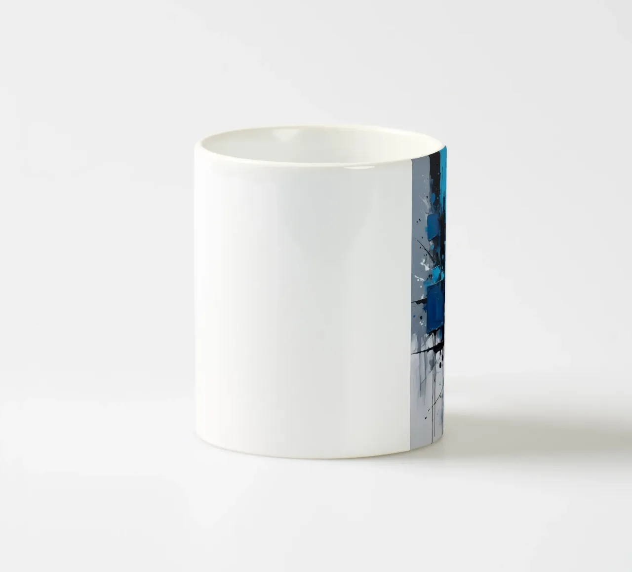 Abstrakt Blau Weiß Grau tazza in ceramica da kosinsart.gallery