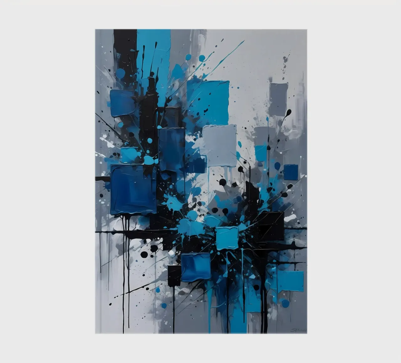 Abstrakt Blau Weiß Grau notebook by kosinsart.gallery