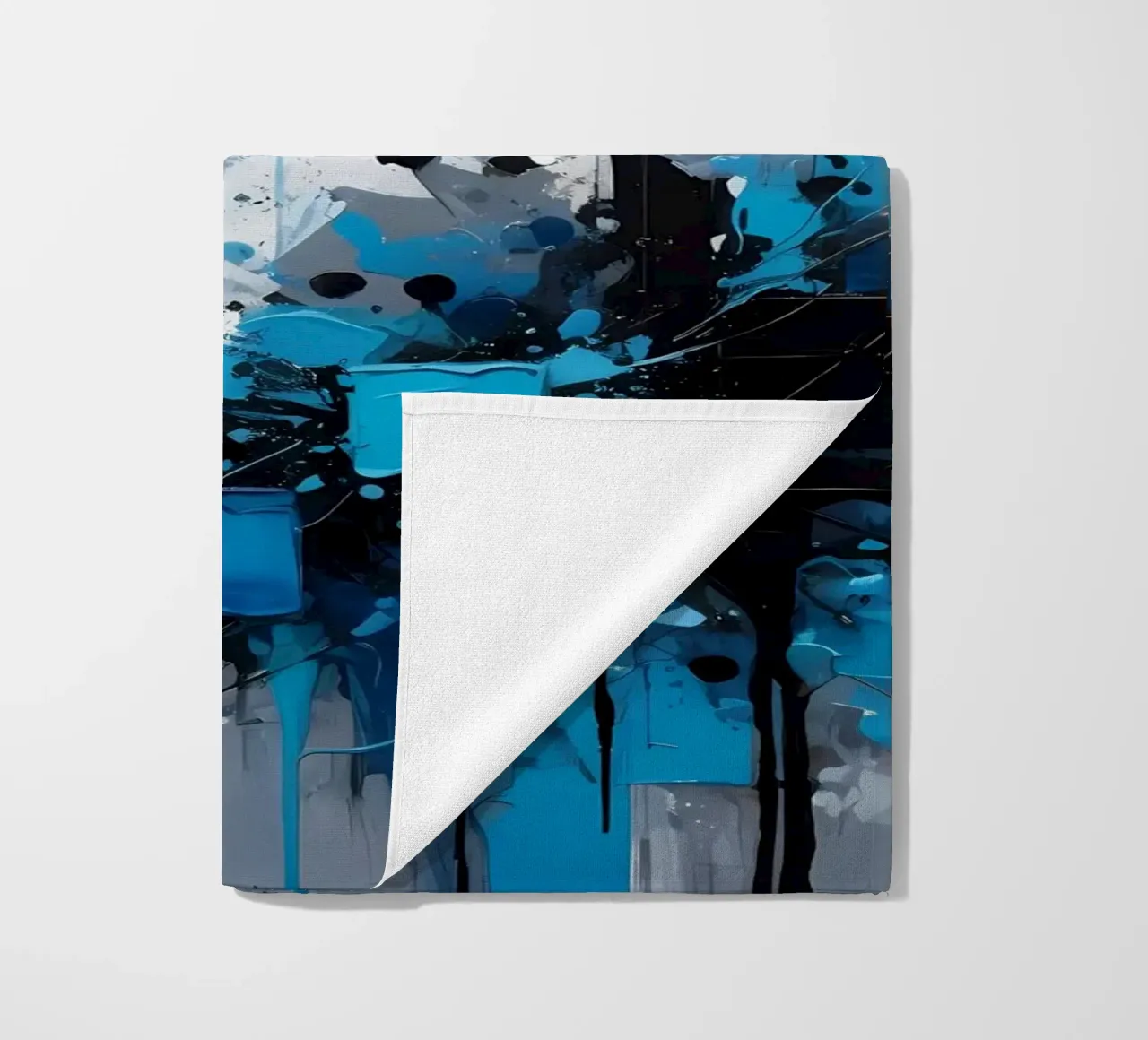 Abstrakt Blau Weiß Grau telo mare da kosinsart.gallery