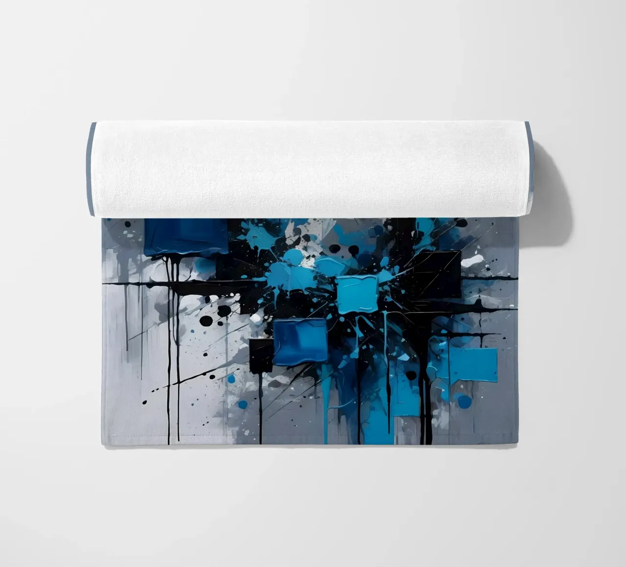 Abstrakt Blau Weiß Grau telo mare da kosinsart.gallery