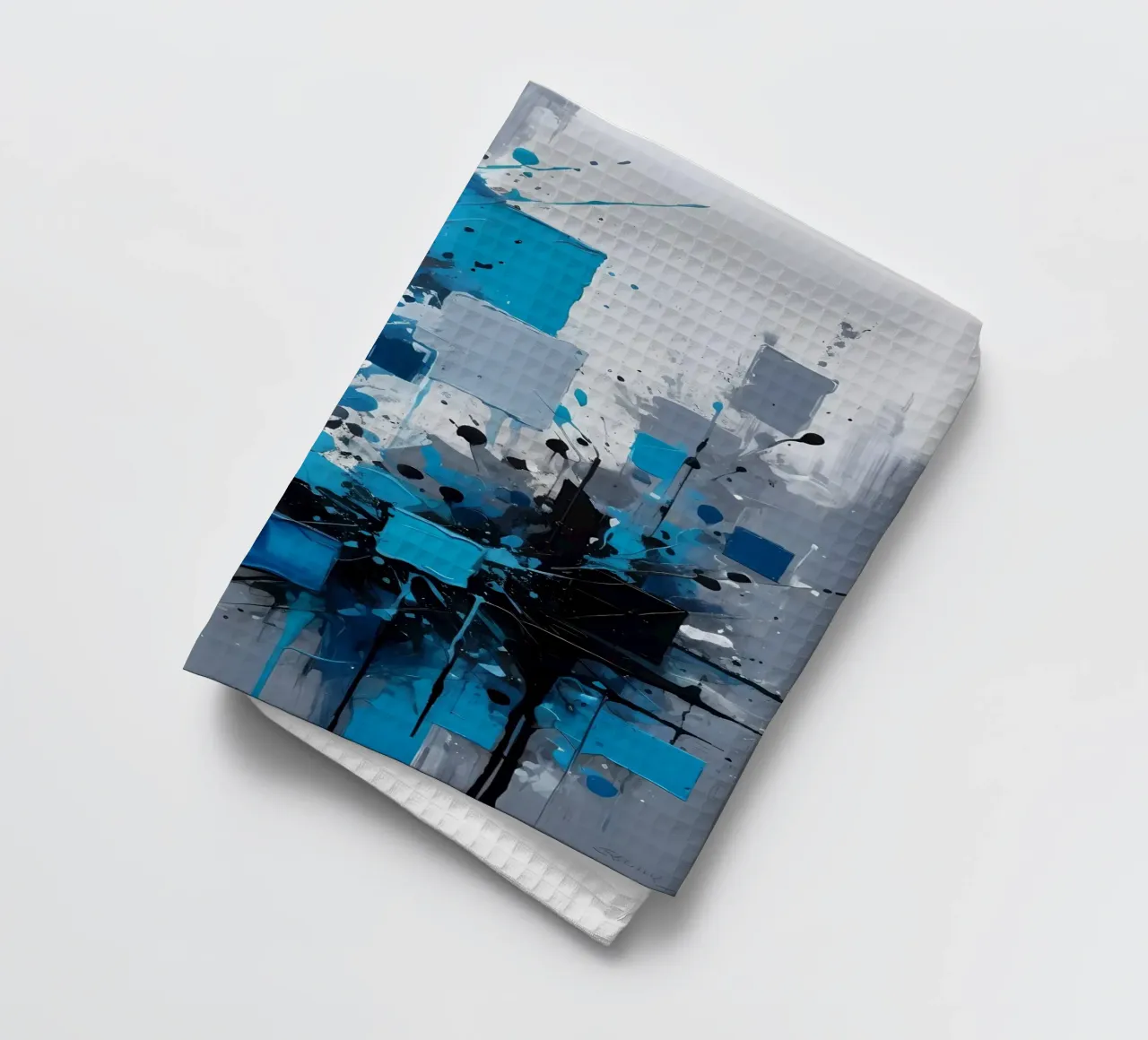 Abstrakt Blau Weiß Grau canovaccio da cucina da kosinsart.gallery