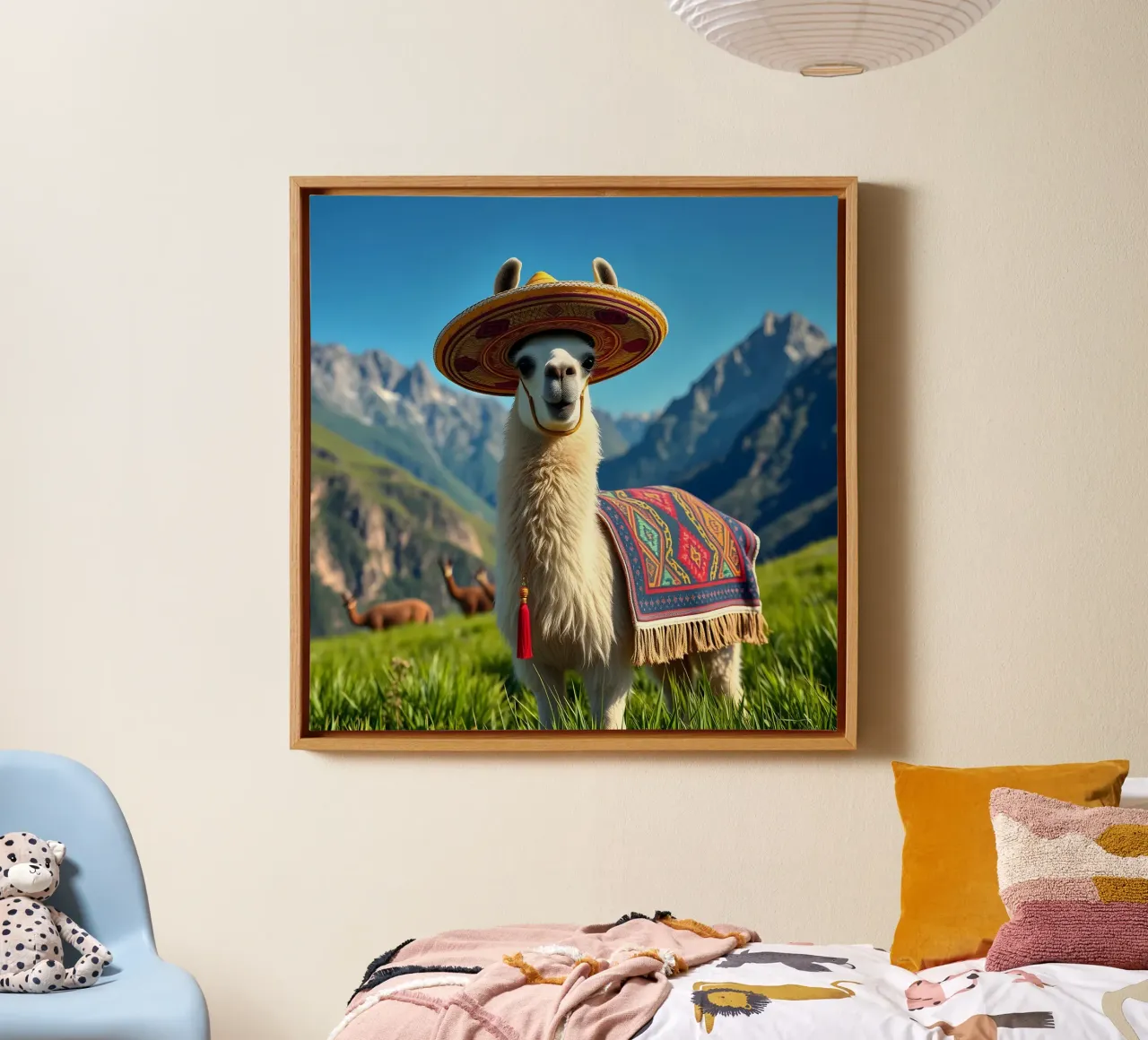 Lama mit Sombrero canvas by Anita's Dream