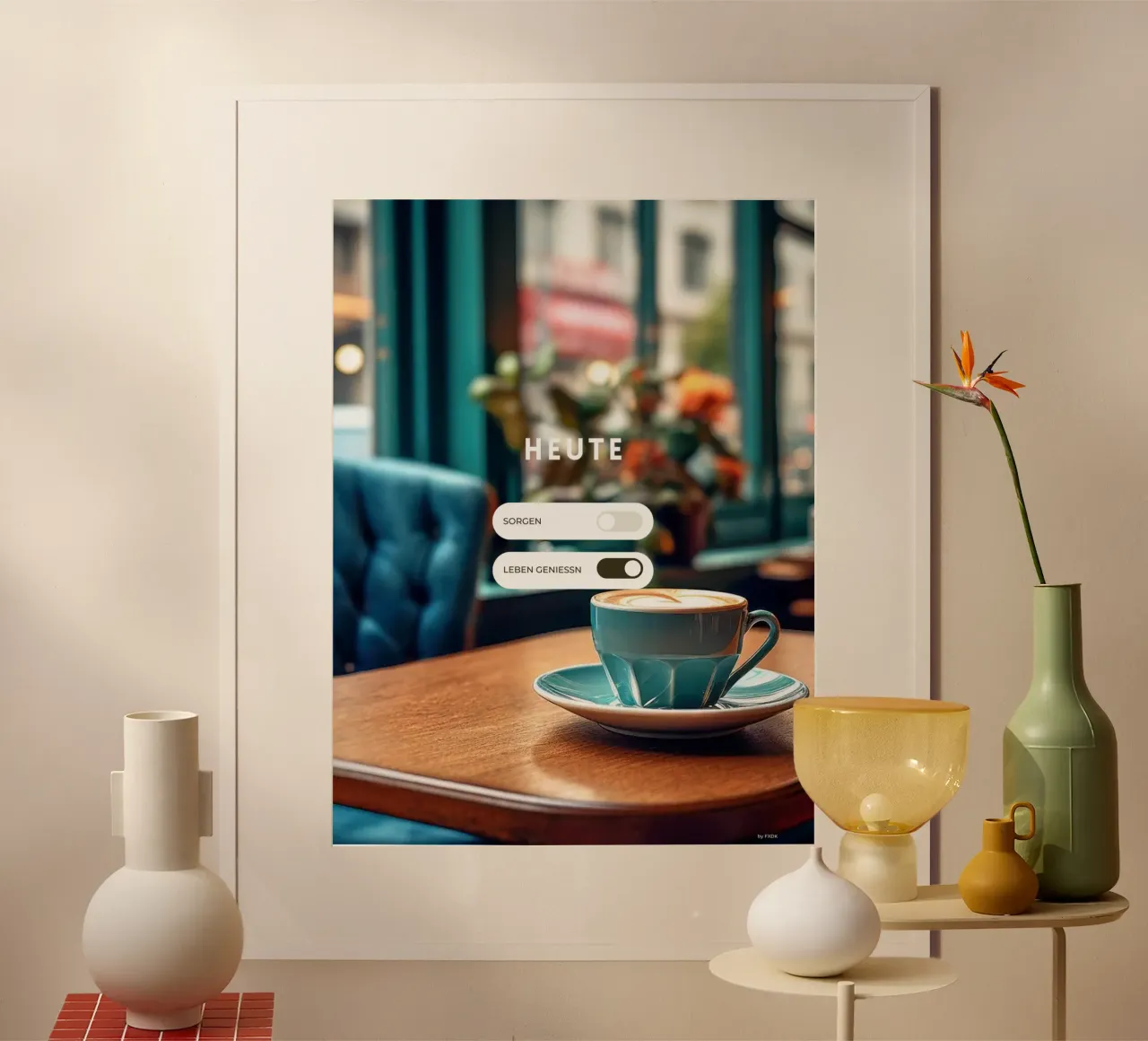 Enjoy Life -> Today poster con telaio in alluminio da FXDK