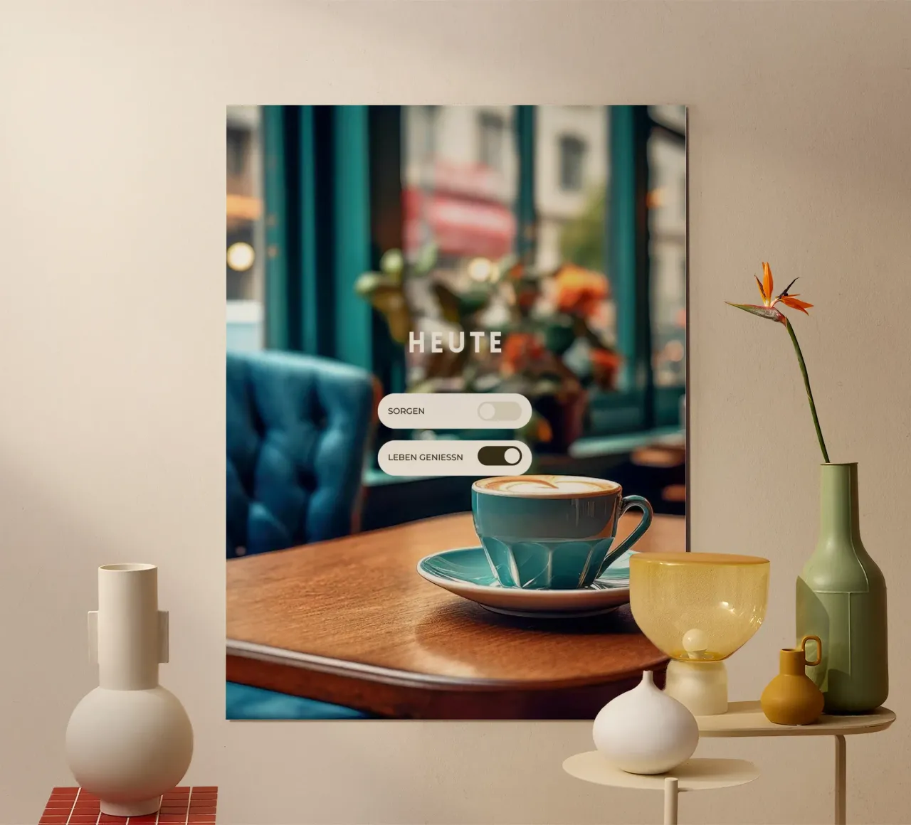 Enjoy Life -> Today poster con telaio in alluminio da FXDK