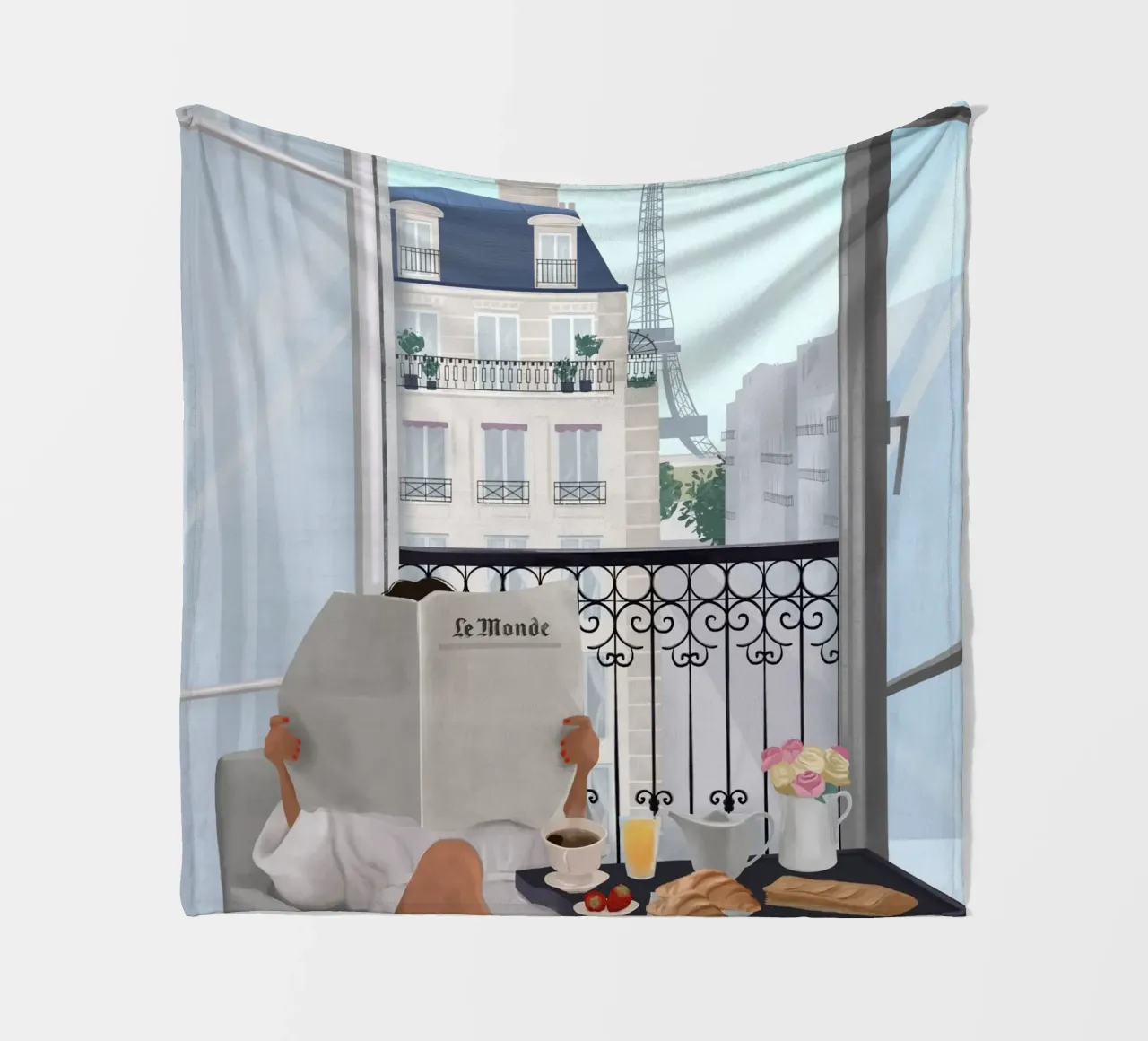 Paris Breakfast coperta in pile da PetrArts
