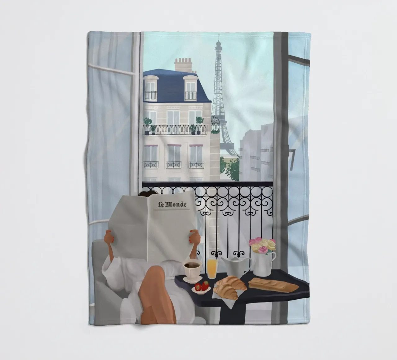 Paris Breakfast coperta in pile da PetrArts