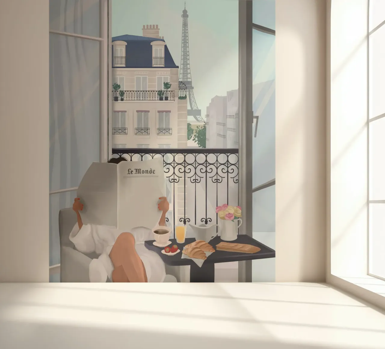 Paris Breakfast Fototapete von PetrArts