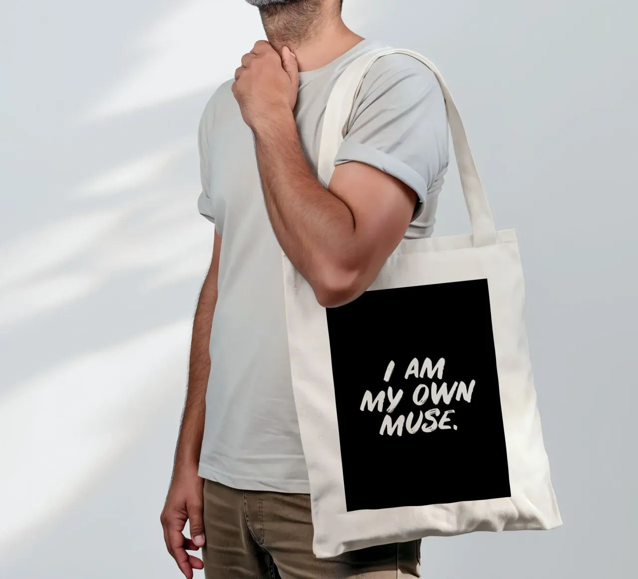 Own Muse borsa in juta da typed