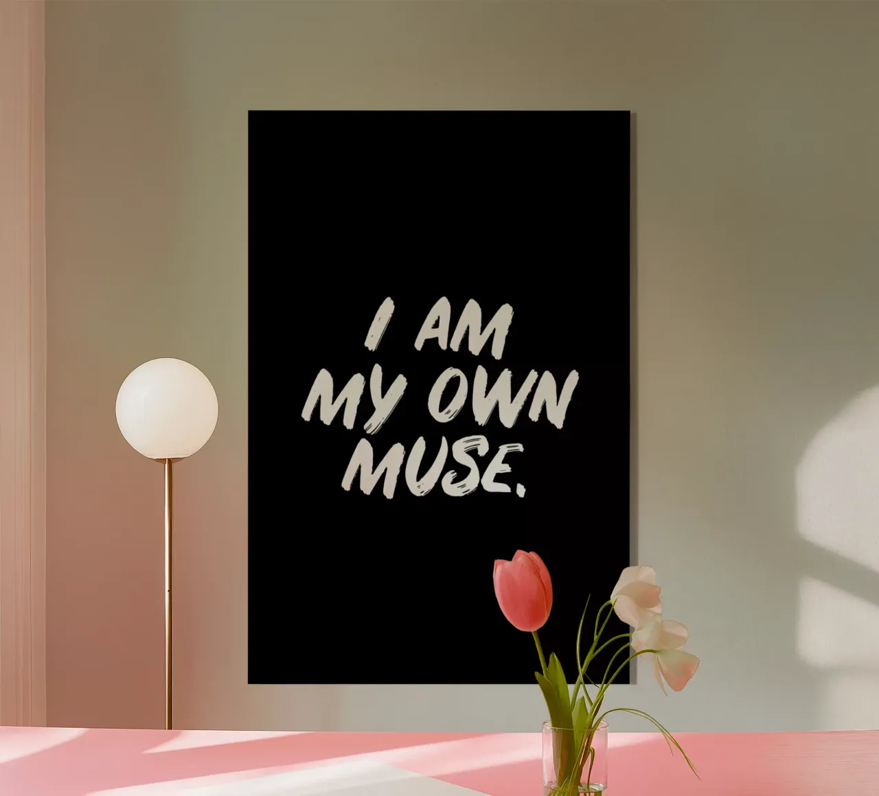 Own Muse plexiglass da typed